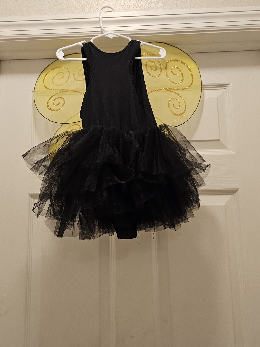 Black Tutu Fairy Costume with Yellow Wings - Kids